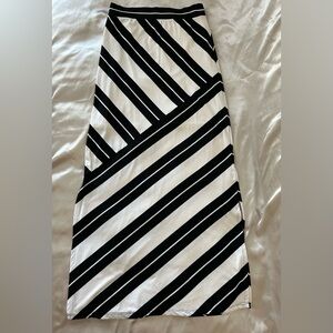 White House Black Market Diagonal Striped Maxi Skirt